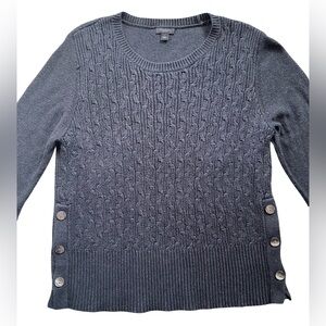 Dark Grey Knit Sweater Cotton Blend